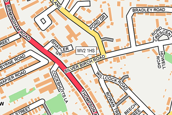 WV2 1HS map - OS OpenMap – Local (Ordnance Survey)