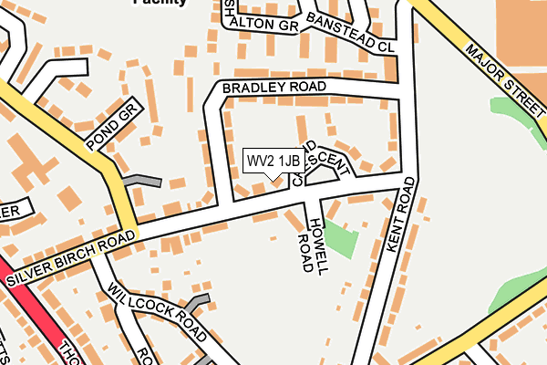WV2 1JB map - OS OpenMap – Local (Ordnance Survey)
