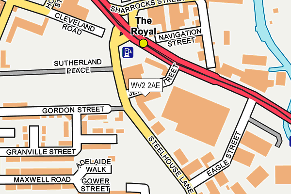 WV2 2AE map - OS OpenMap – Local (Ordnance Survey)