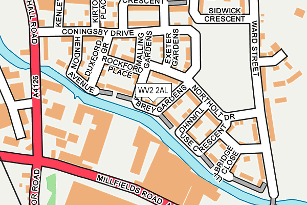 WV2 2AL map - OS OpenMap – Local (Ordnance Survey)