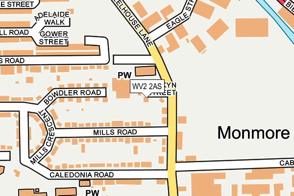 WV2 2AS map - OS OpenMap – Local (Ordnance Survey)