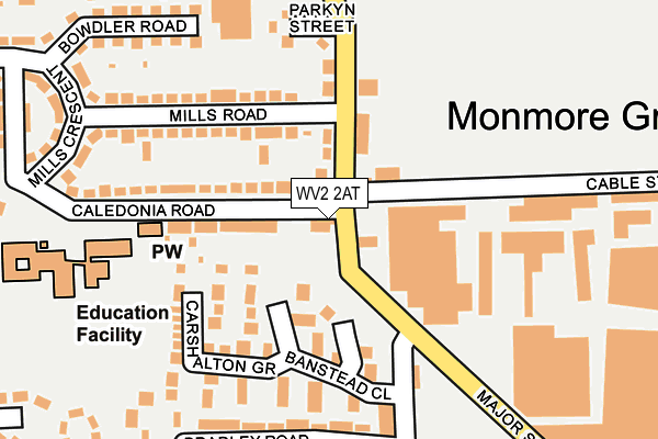 WV2 2AT map - OS OpenMap – Local (Ordnance Survey)