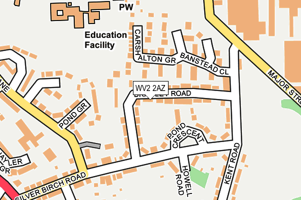 WV2 2AZ map - OS OpenMap – Local (Ordnance Survey)