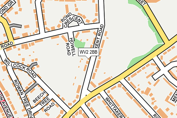 WV2 2BB map - OS OpenMap – Local (Ordnance Survey)