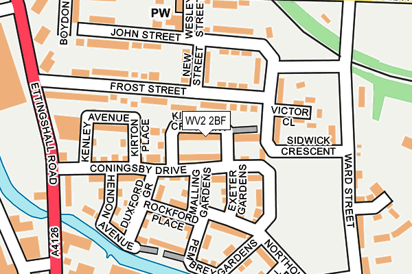 WV2 2BF map - OS OpenMap – Local (Ordnance Survey)