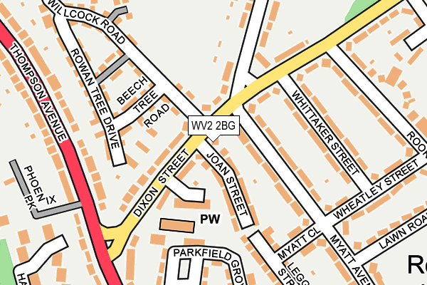 WV2 2BG map - OS OpenMap – Local (Ordnance Survey)