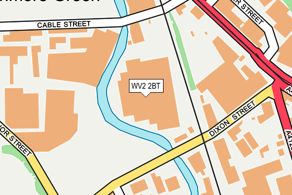 WV2 2BT map - OS OpenMap – Local (Ordnance Survey)