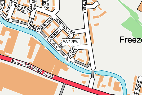 WV2 2BW map - OS OpenMap – Local (Ordnance Survey)