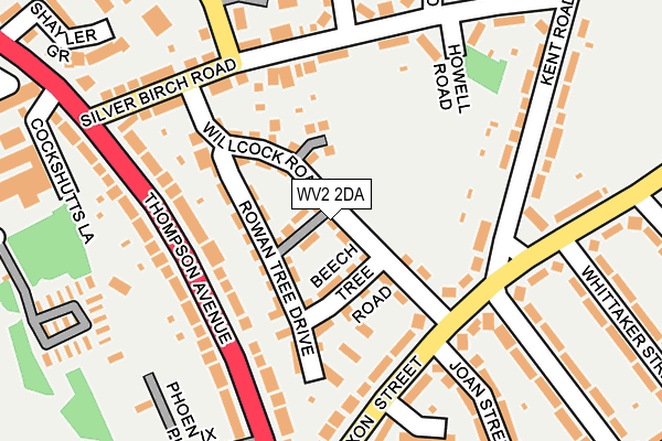 WV2 2DA map - OS OpenMap – Local (Ordnance Survey)