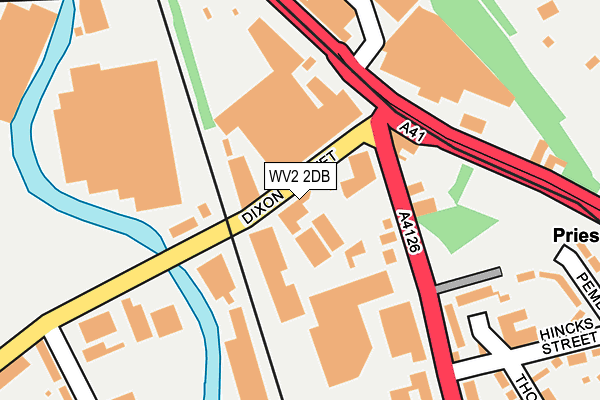 WV2 2DB map - OS OpenMap – Local (Ordnance Survey)