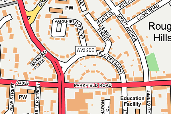 WV2 2DE map - OS OpenMap – Local (Ordnance Survey)