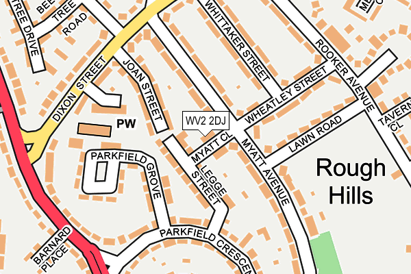 WV2 2DJ map - OS OpenMap – Local (Ordnance Survey)