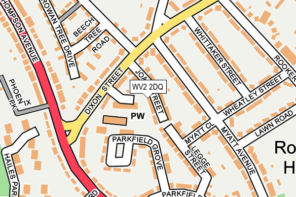 WV2 2DQ map - OS OpenMap – Local (Ordnance Survey)