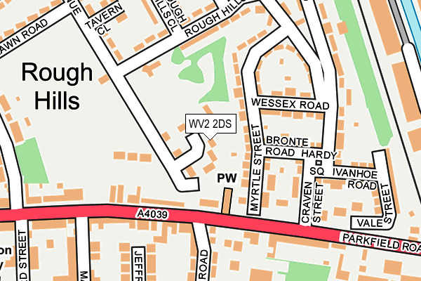 WV2 2DS map - OS OpenMap – Local (Ordnance Survey)