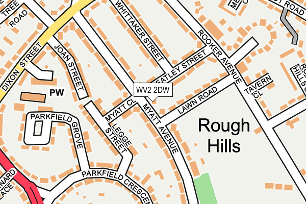 WV2 2DW map - OS OpenMap – Local (Ordnance Survey)