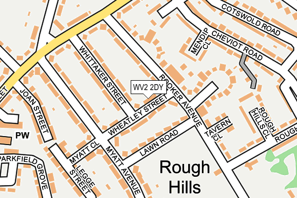 WV2 2DY map - OS OpenMap – Local (Ordnance Survey)
