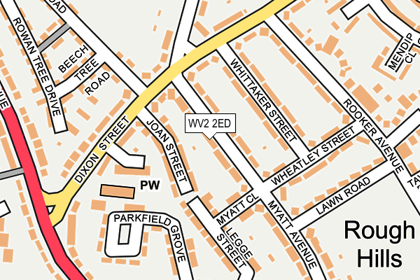 WV2 2ED map - OS OpenMap – Local (Ordnance Survey)