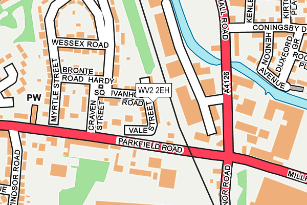 WV2 2EH map - OS OpenMap – Local (Ordnance Survey)