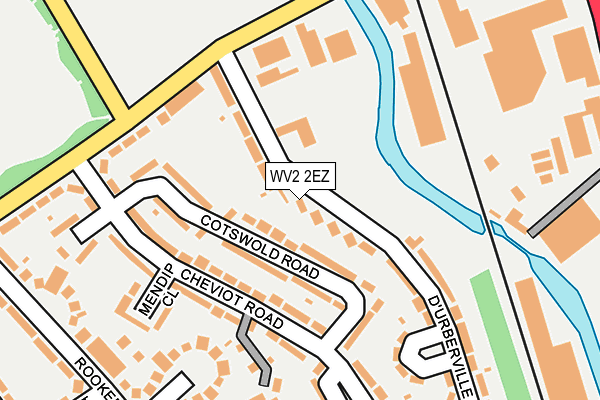 WV2 2EZ map - OS OpenMap – Local (Ordnance Survey)