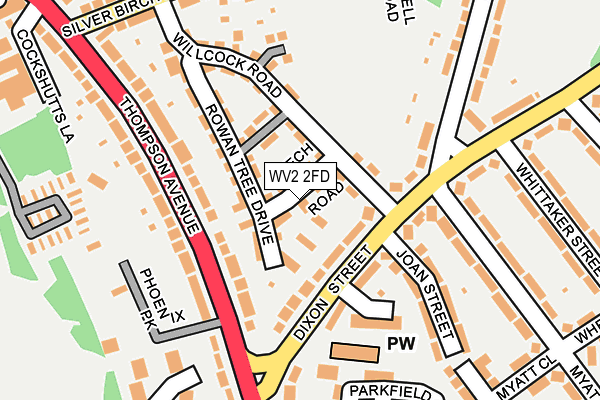 WV2 2FD map - OS OpenMap – Local (Ordnance Survey)