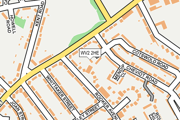 WV2 2HE map - OS OpenMap – Local (Ordnance Survey)