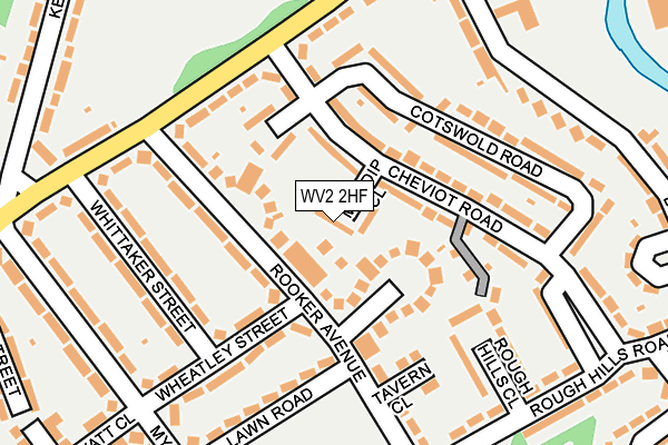 WV2 2HF map - OS OpenMap – Local (Ordnance Survey)