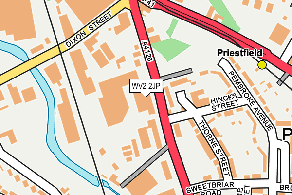 WV2 2JP map - OS OpenMap – Local (Ordnance Survey)