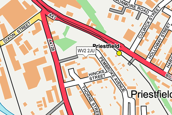 WV2 2JU map - OS OpenMap – Local (Ordnance Survey)