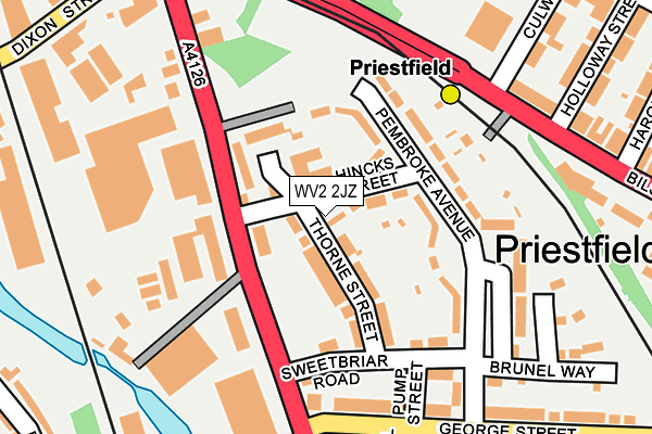 WV2 2JZ map - OS OpenMap – Local (Ordnance Survey)