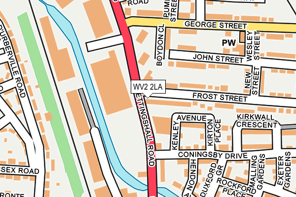 WV2 2LA map - OS OpenMap – Local (Ordnance Survey)