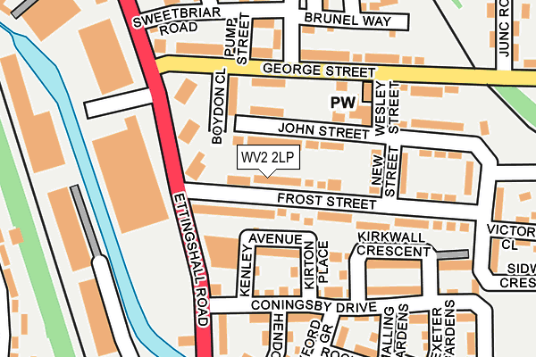 WV2 2LP map - OS OpenMap – Local (Ordnance Survey)