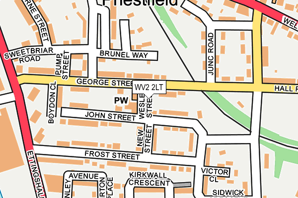 WV2 2LT map - OS OpenMap – Local (Ordnance Survey)