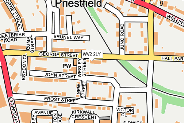 WV2 2LY map - OS OpenMap – Local (Ordnance Survey)