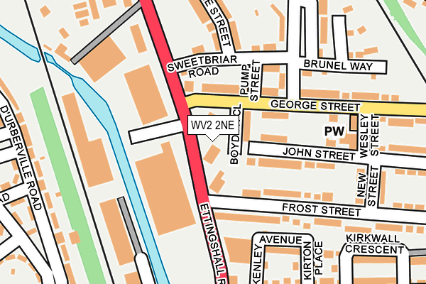 WV2 2NE map - OS OpenMap – Local (Ordnance Survey)