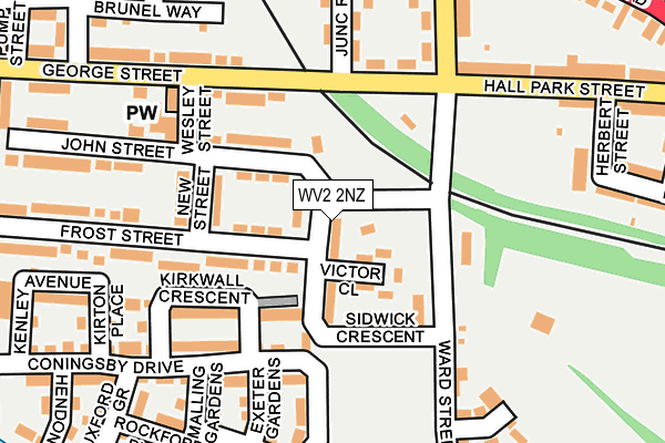 WV2 2NZ map - OS OpenMap – Local (Ordnance Survey)