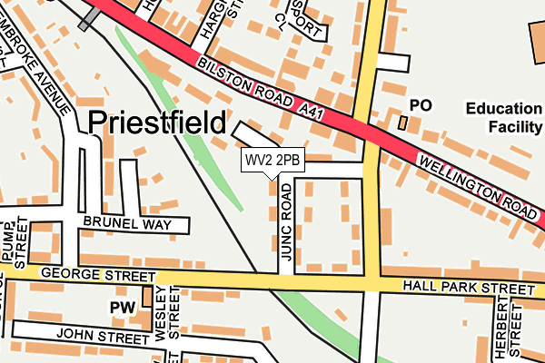 WV2 2PB map - OS OpenMap – Local (Ordnance Survey)