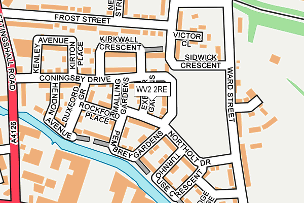 WV2 2RE map - OS OpenMap – Local (Ordnance Survey)