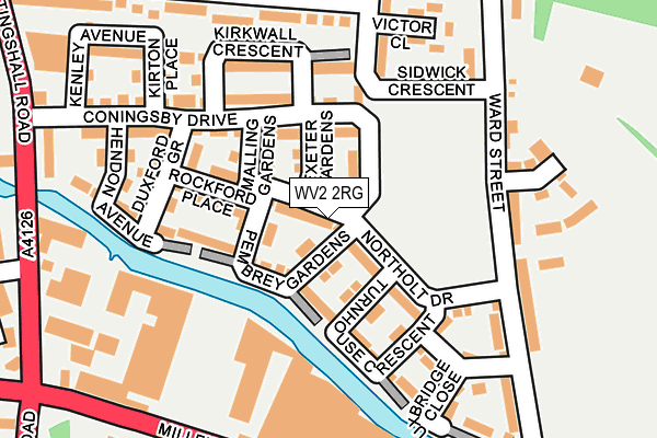 WV2 2RG map - OS OpenMap – Local (Ordnance Survey)