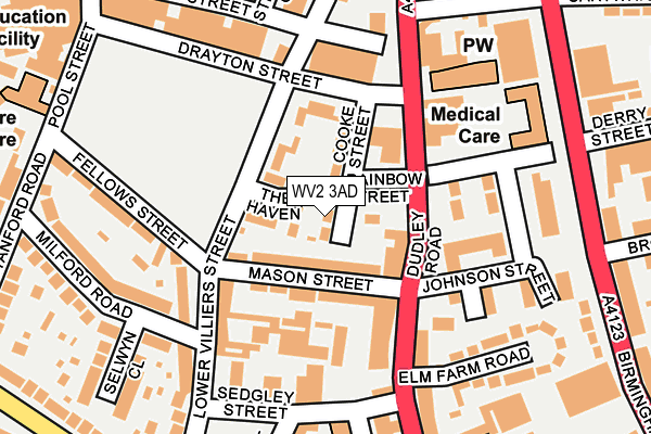 WV2 3AD map - OS OpenMap – Local (Ordnance Survey)