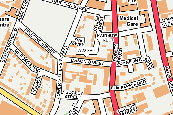 WV2 3AG map - OS OpenMap – Local (Ordnance Survey)
