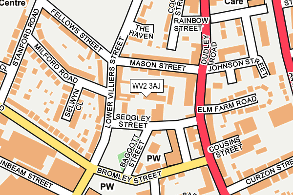 WV2 3AJ map - OS OpenMap – Local (Ordnance Survey)