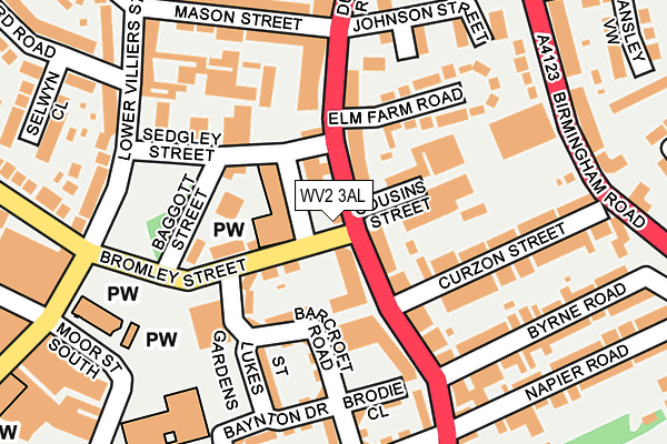 WV2 3AL map - OS OpenMap – Local (Ordnance Survey)