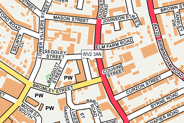 WV2 3AN map - OS OpenMap – Local (Ordnance Survey)