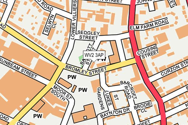 WV2 3AP map - OS OpenMap – Local (Ordnance Survey)