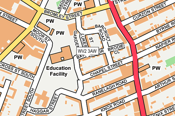 WV2 3AW map - OS OpenMap – Local (Ordnance Survey)