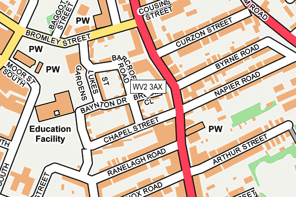 WV2 3AX map - OS OpenMap – Local (Ordnance Survey)