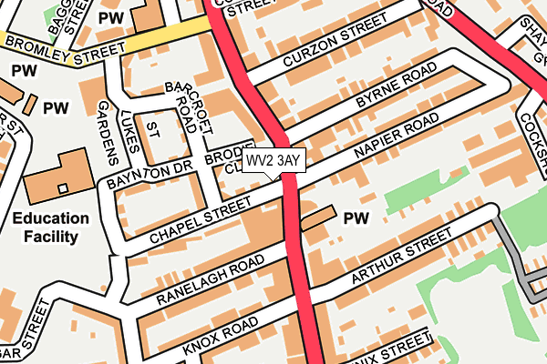 WV2 3AY map - OS OpenMap – Local (Ordnance Survey)