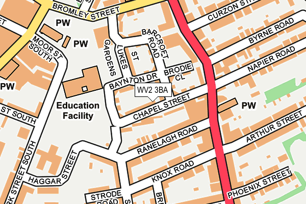WV2 3BA map - OS OpenMap – Local (Ordnance Survey)