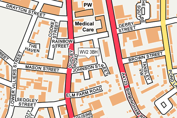 WV2 3BH map - OS OpenMap – Local (Ordnance Survey)