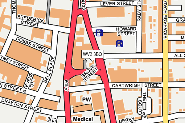 WV2 3BQ map - OS OpenMap – Local (Ordnance Survey)
